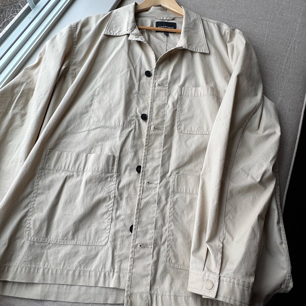 Club Monaco Tan Lightweight Shirt Jacket